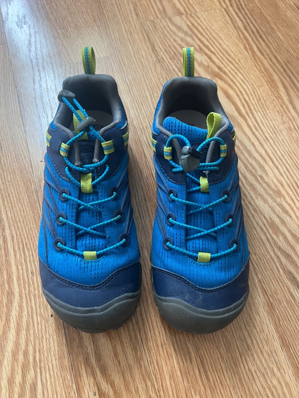 Keen Kids Bright Blue Sneakers with Lime Accents
